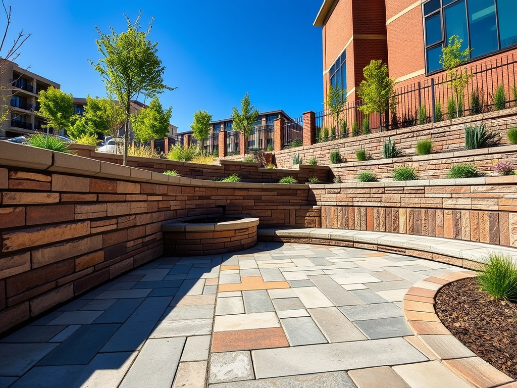 Image of example masonry and hardscape set up for house.